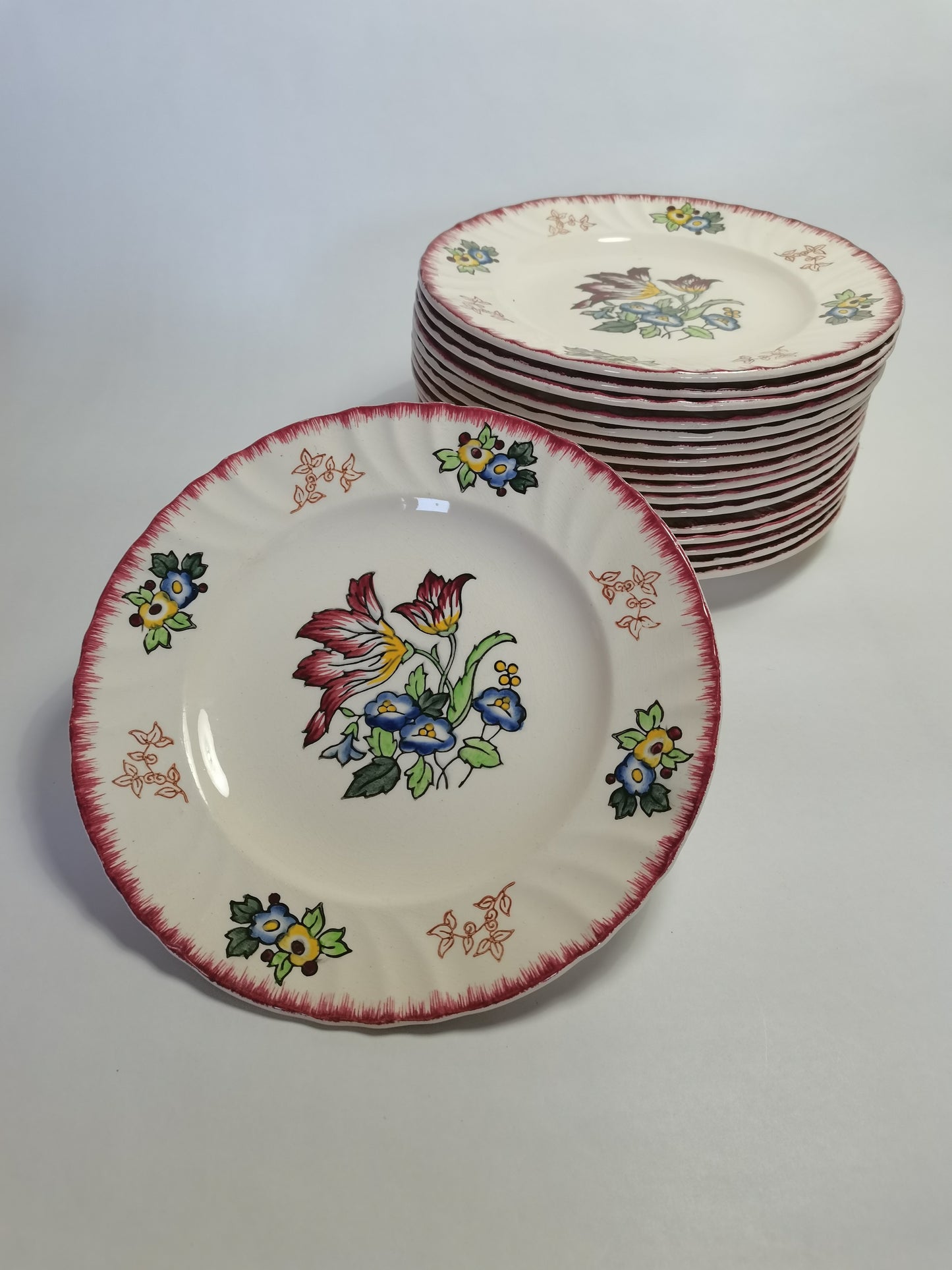 Assiettes creuses en faïence Modèle "Marseille" de Longwy